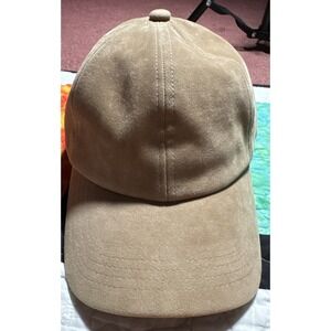 WYETH Hat Light Brown Polyester Suede Adjustable Baseball Hat Unisex O/S